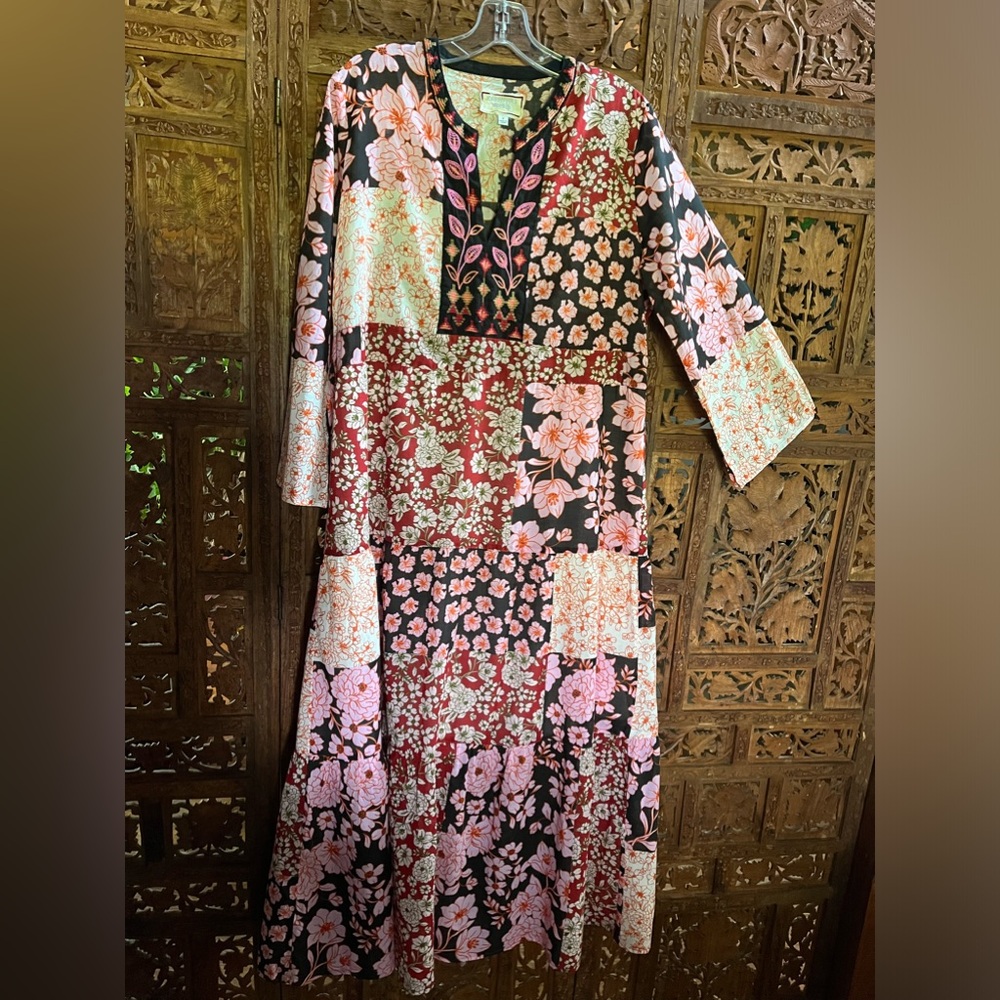 Johnny Was multi-pattern cotton dress.